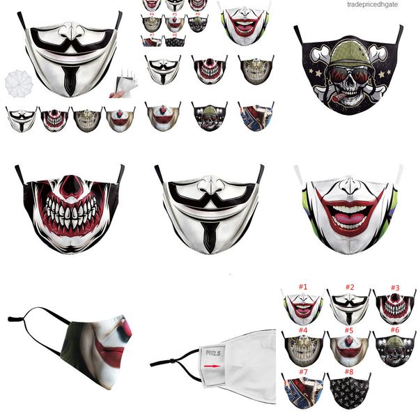 

masquerade designer halloween digital print fashion masks men party joker face emfw