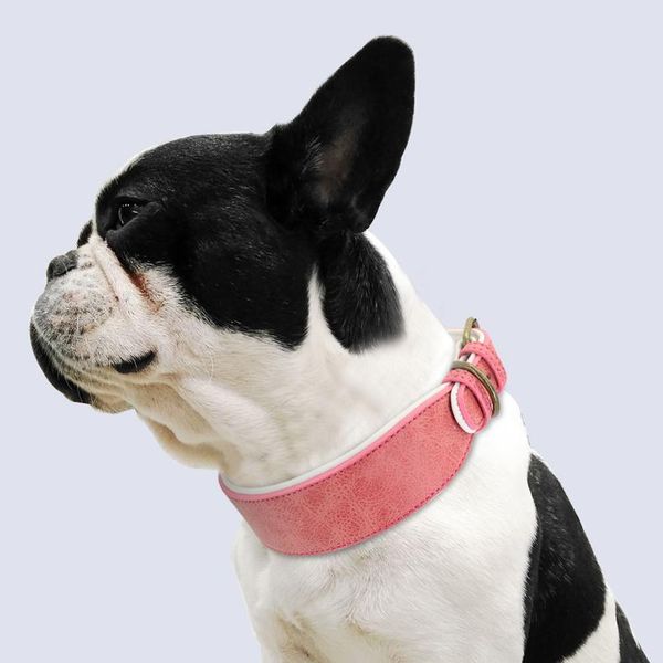

wide leather dog collar large soft padded pet dog collars perro for medium large dogs pitbull german shepherd bulldo qylufv