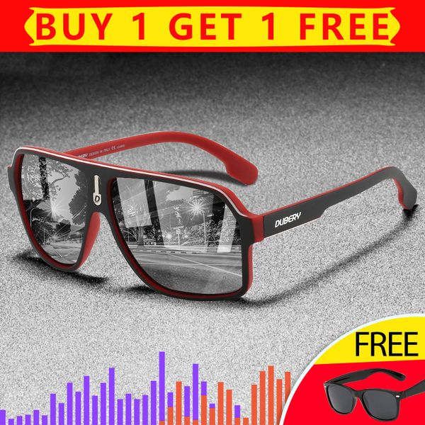 

dubery 2020 high fashion men polarized sunglasses pc frame tac mirror colorful polarization sun glasses uv400 outdoor goggles d4, White;black