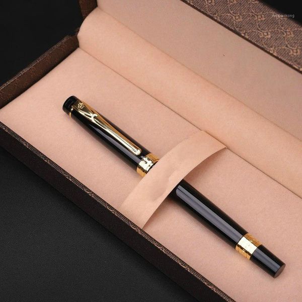 

fountain pens 1pc black iridium golden metal pen financial gift for students'calligraphy practice school office stationery supplies1