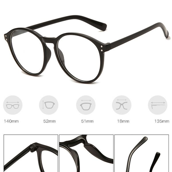 

women eyewear frame for fashion men round vintage flat mirror anti-blue light eyeglasses myopia glasses -1.0 to -6.0