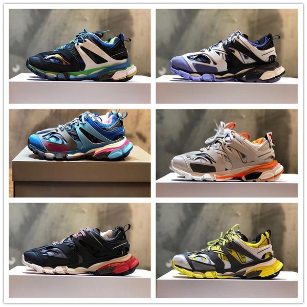 

2020 кроссовки бегая бега голубой розовый белый мода папа обувь горячая черная черная кроссовка парижский triple-s 3.0 новая парижская обувь