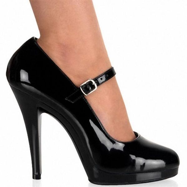 

bbzai new pattern nightclub super high heel women's shoes 13cm thin heels round toe fashion show 34-45 46, Black