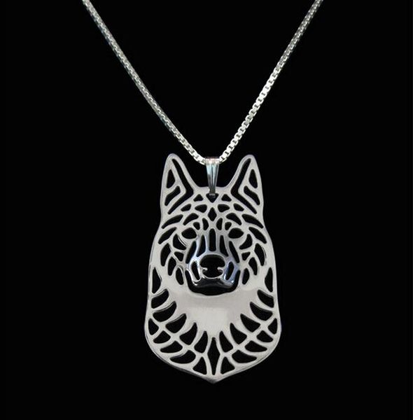 

pendant necklaces drop -norwegian elkhound necklace, Silver