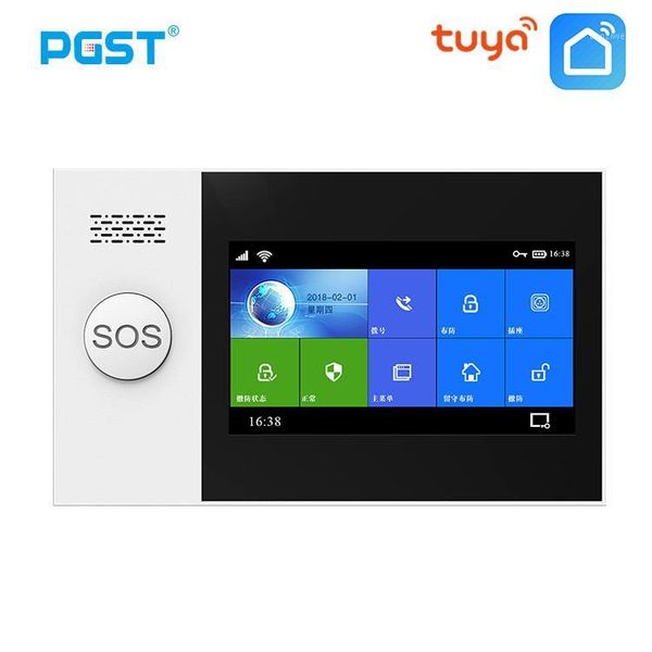

pgst pg-107 tuya wireless home wifi gsm gprs burglar home security with motion detector sensor burglar alarm system app control1