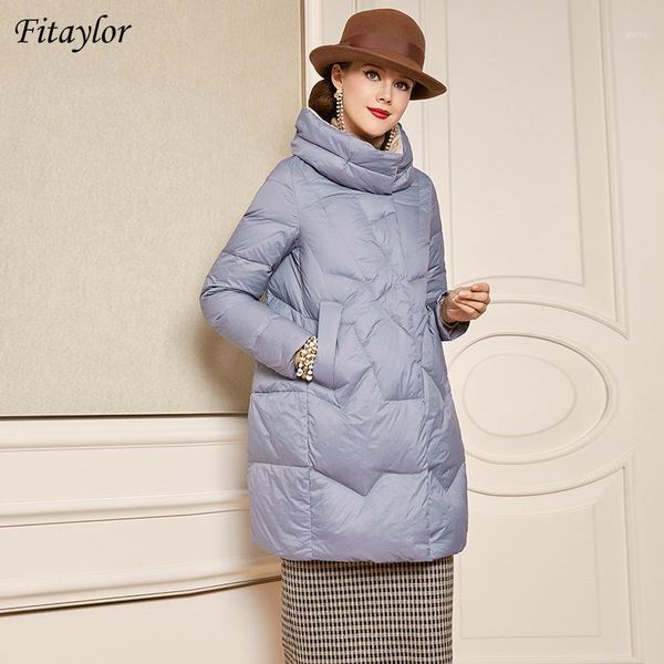 

fitaylor winter jacket stand collar slim fit long down coat 90% white duck down parka streetwear black warm snow outwear1