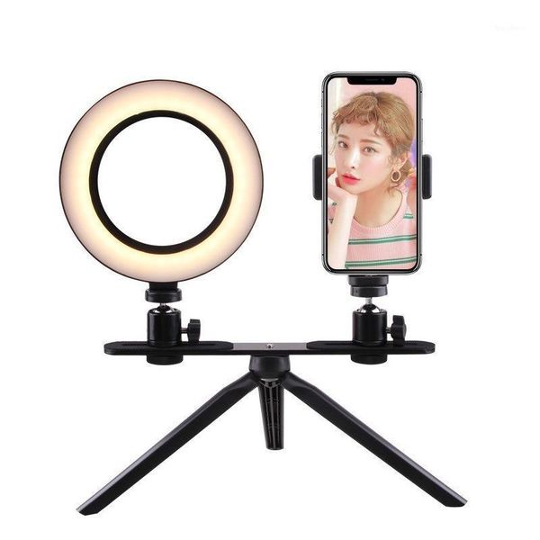

6/8 inch selfie ring light with tripod mobile phone holder led lamp for youtube makeup live stream pgraph video fill light1
