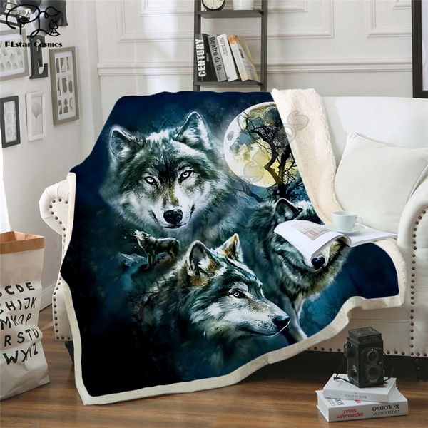 

wolf fleece blanket 3d full printed wearable blanket adults/kids fleece blanket home accessories drop shippng style-4