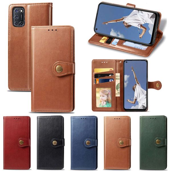 

3e8ujh7y6fofor oppo realme 6i 2020 новая круглая кнопка деловой телефон четырешки кошелек с ремешком специальный кожаный чехол bagsvip2