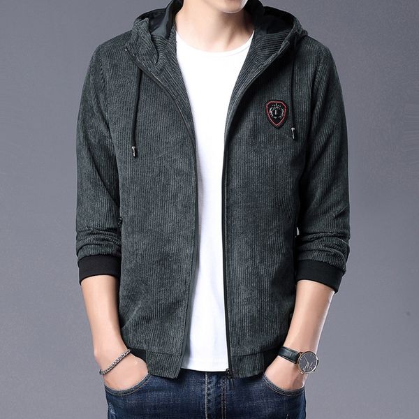 

2020 new hooded sweater autumn and winter men's korean style cardigan coat with velvet thickened men's windproof warm warm sweater, Black