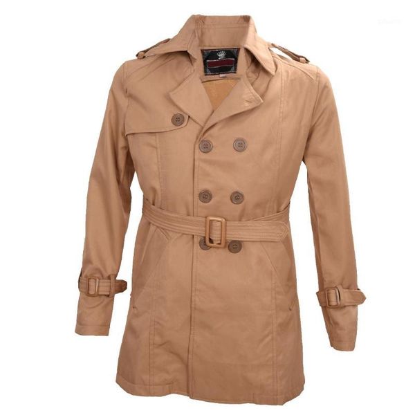 

mens winter double breasted long outwear khaki us size1, Tan;black