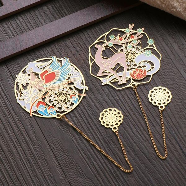 

retro metal bookmarkers clip cute chinese style deer bookmarks for books office school stationery animal bookmark supplies gifts1