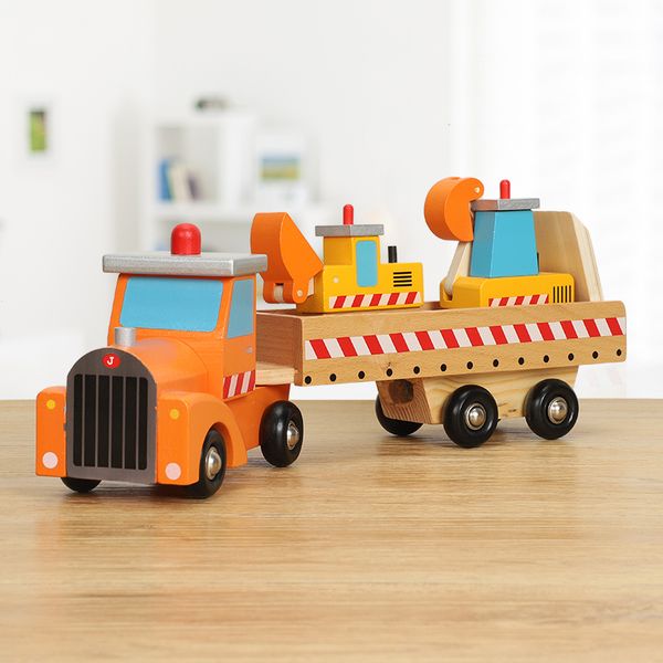 

animal children's transport engineering vehicle large truck cognitive wooden model taxi toy car