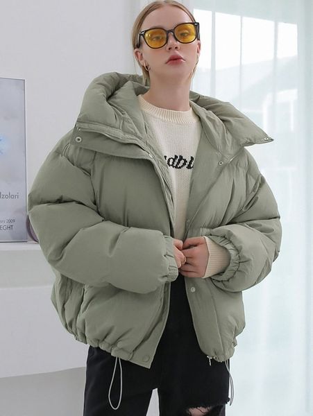 

coldbreak solid drawstring hooded winter coat x9hi#, Black