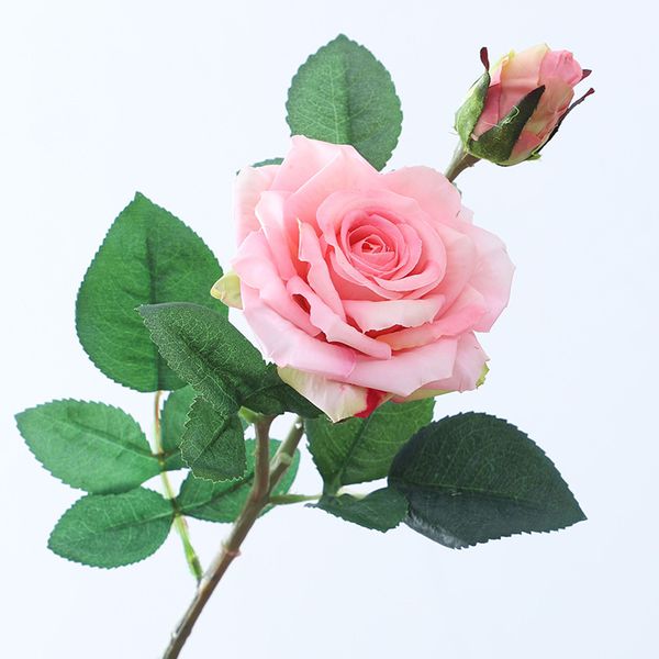 

2 head artificial rose edge curl simulation rose flower wedding home decoration fake flower valentine's day gift 13 color t9i001011 255