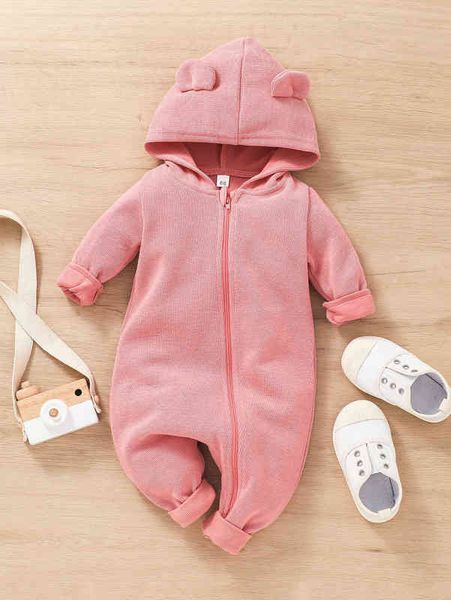 

baby 3d ear design hooded jumpsuit she, Blue