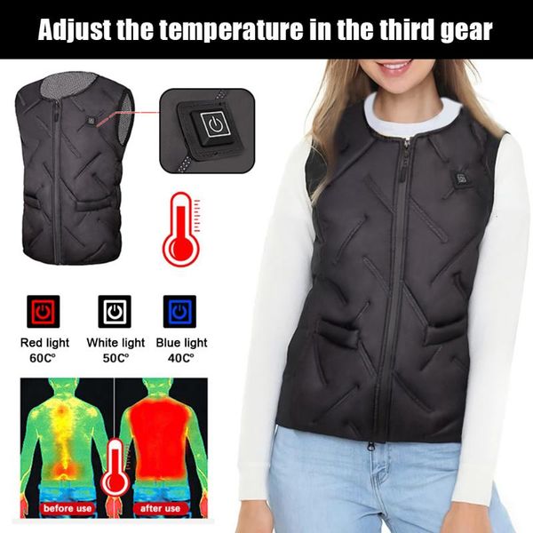 

outdoor t-shirts men women for winter zipper washable solid keep warm usb charging electric adjustable temperature fashion motorcycle heated, Gray;blue