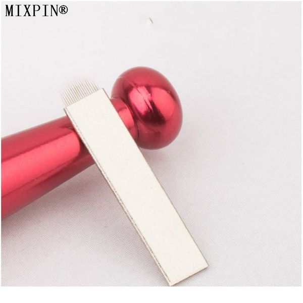 

50 pcs embroidery needle semi-permanent tattoo makeup copper skin needle u-shape 18 pins eyebrow blades for manual ta qylpsw