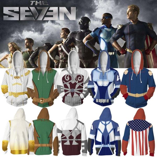 

the boys seven homelander deep starlight a-train 3d print hoodies sweatshirts cosplay costumes hooded casual coat jacket, Black