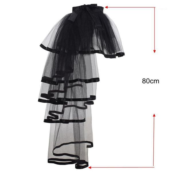 

new chicsteampunk victorian party tutu ruffle tiered skirts dance stage performance clubwear1, Black