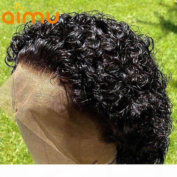 

pixie cut human hair lace frontal wig 13x4 short bob curly lace wig for black women preplucked brazilian natural hairline, Black;brown
