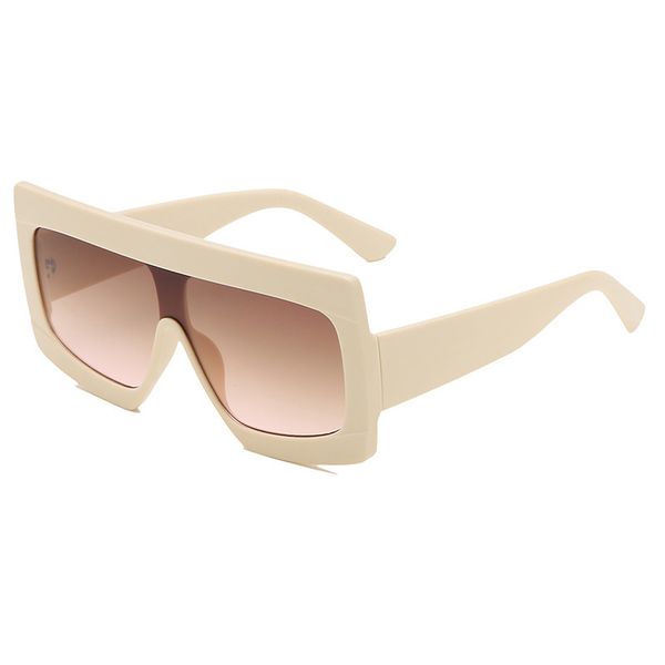 

oversized female sun glasses fashionable instagram conjoined sunglasses uv-proof round face men's and women's glasses, White;black