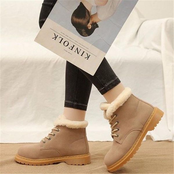 

2020 new women's platform ankle boots winter plus velvet cotton shoes fashion thick-soled warm snow boots black botas mujer