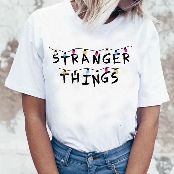

stranger things t shirt eleven women casual tee shirts tshirt t-shirt female femme clothing harajuku funny movie shirt, White