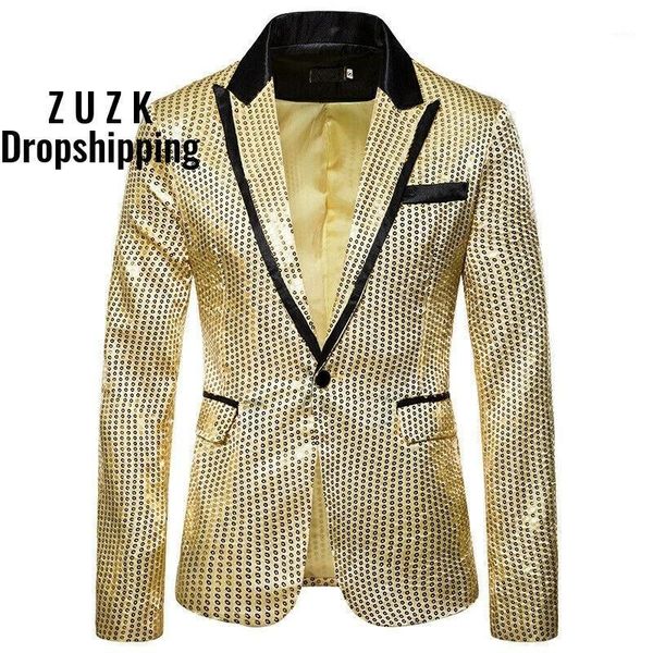 

new men bridegroom blazers suit sequin glitter show blazer lapel coat slim jacket men clothes wedding party blazer plus size1, White;black