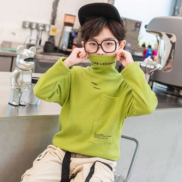 

children's wear boys' sweater 2020 new korean autumn and winter thickened base shirt, Black