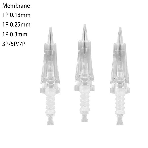 

popular membrane tattoo cartridge needle microblading eyebrow 1rl round needles with rubber for wireless permanet makeup machine 201123