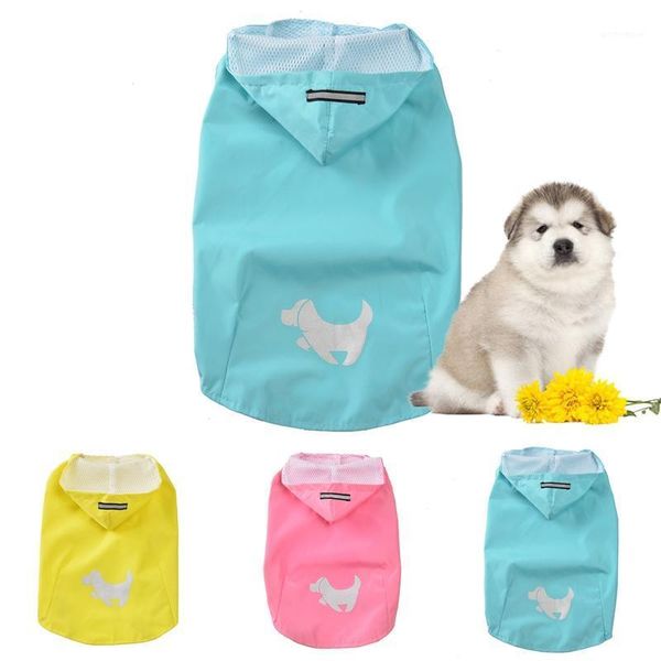 

dog apparel 2021 printed raincoat reflective rain coat hooded pet puppy jumpsuit rainwear supplies1
