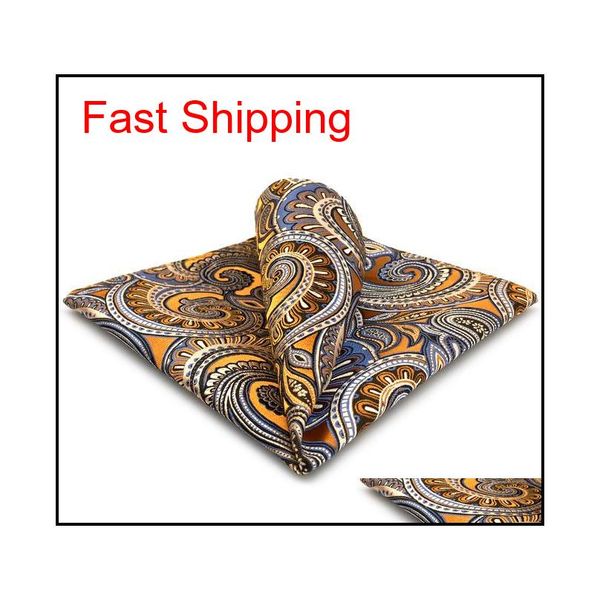 

kh6 paisley floral gold yellow blue handkerchief mens ties jacquard woven pock qylxfj bdefashion, Blue;white