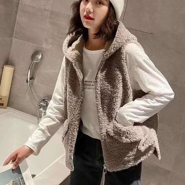 

girl winter jacket vest women harajuku knitted vests women fashion style crop autumn 2021 waistcoat, Black;white