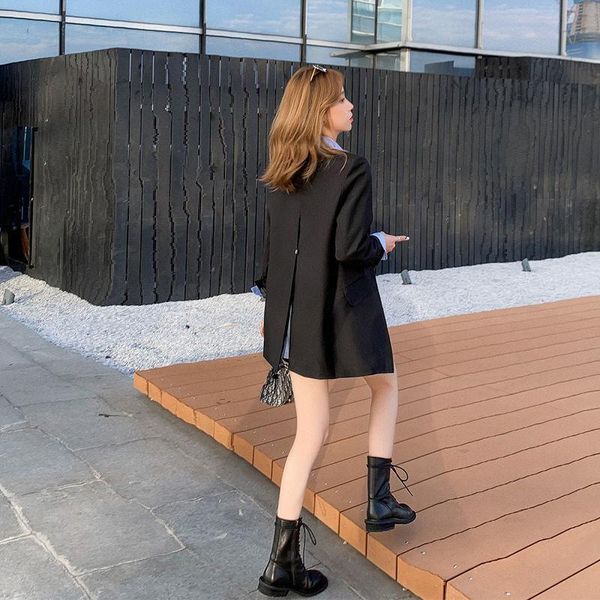 

slim suit women's autumn korean-style loose british-style design non-mainstream jumper thin type for spring and autumn jacket, White;black