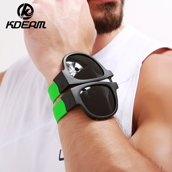 

kdeam 2020 новый круг круглые солнцезащитные очки поляризованные для мужчин и женщин открытый fold солнцезащитные очки портативный с футляро, White;black