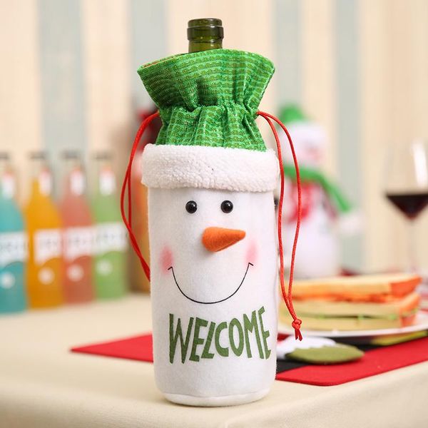

luanqi 2020 christmas decorations wine bottle bag cloth santa claus bottle decorations with hats xmas dinner party new year 2021 wmtbue