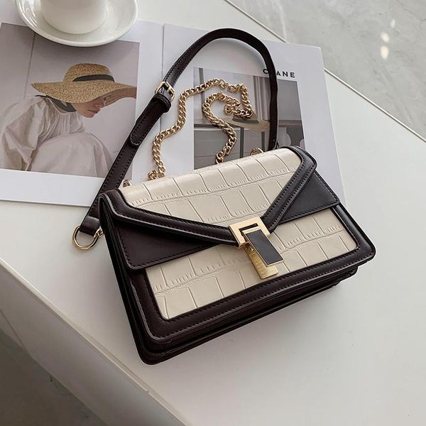

c ladies design chain small faux leather crossbody bags 2021 elegant ladies handbags travel stone pattern tote bag