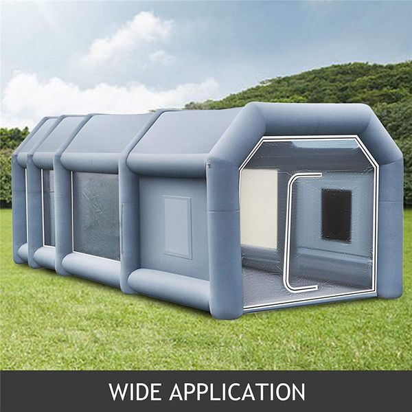 

12x5x4 m inflatable paint cabin tent spray booth air carcare repair room with 2 fans