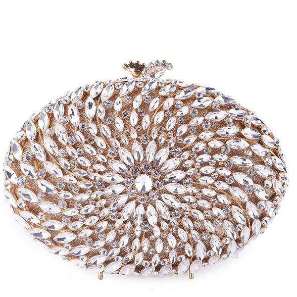 

xiyuan bran gold/black hollow out women crystal metal clutches handbag diamond evening bags bridal wedding clutch bag