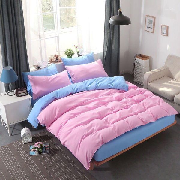 

bedding sets 2021 home textile set solid color duvet cover quilt covers pillowcases soft and warm textiles gray blue pink1