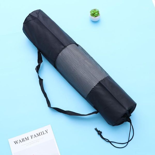 

yoga mats 2 pcs mat storage bag half mesh adjustable strap exercise fitness carrier tote sling for women1