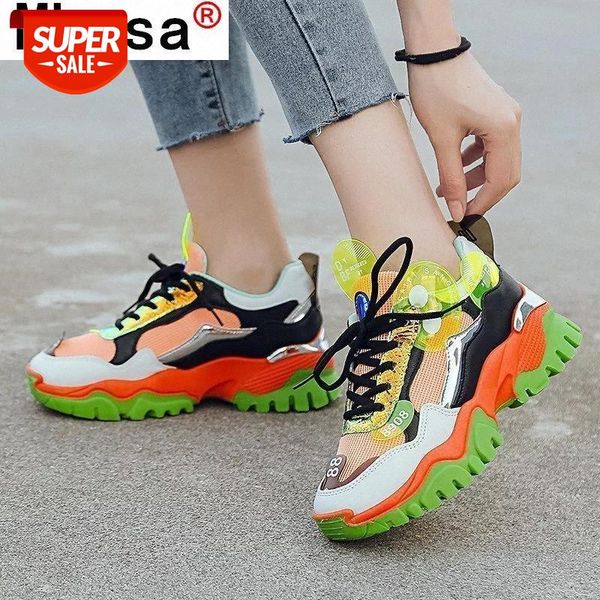 

2021 new women comfortable sneaks fashion trend lightweight breathable color matching casual shoe lace-up vulcanized women shoes #tc3w
