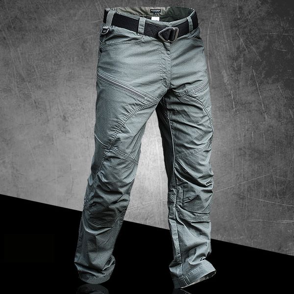 

new brand military men's urban tactical clothing combat trousers multi pockets casual cargo pants ripsfabric, Black