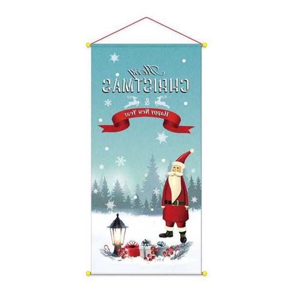 

garden flag santa elk wall hanging xmas house banner 2021 merry christmas decor for home
