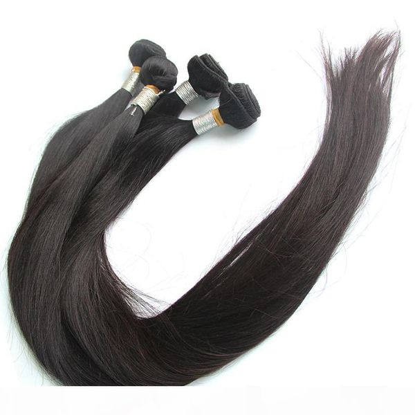 

9a grade super soft 30-38 inch human hair bundles indian brazilian malaysian virgin unprocessed hair weft, Black
