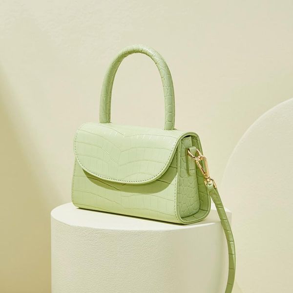 

cross body advanced sense of small square bag crocodile-print one-shoulder sloping women's 2021 tidal hundred ins
