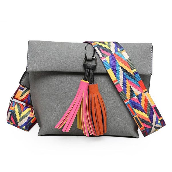 

2020 new women weaving tassel bag crossbody bags for girls shoulder bags female designer handbags scrub colorful handbags 630