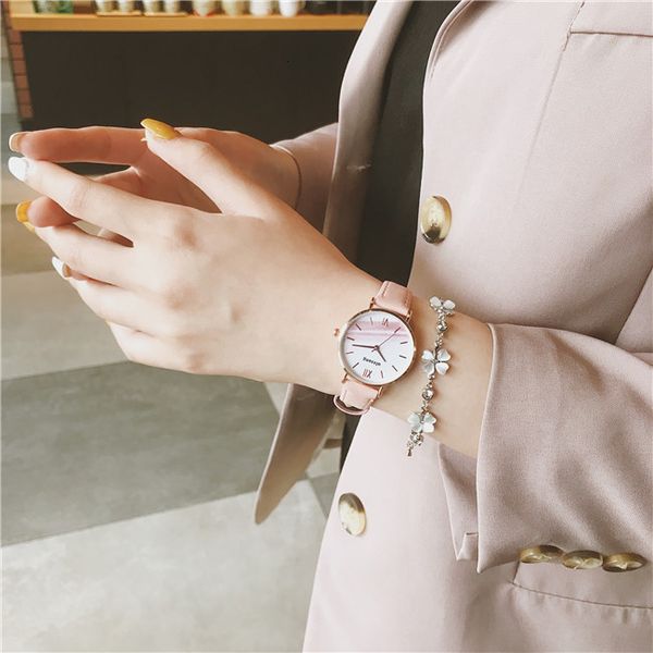 

temperament french minority watch female students retro sen female department versatile small fresh waterproof ins yuansu college style, Slivery;brown