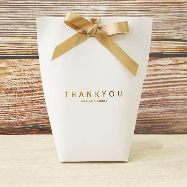 Grazie Borsa da regalo Carta Kraft Nero Bianco 3 colori Caramelle Gioielli Scatola di imballaggio Giocattolo Borsa di stoccaggio regalo Nuovo arrivo 0 59ly L2